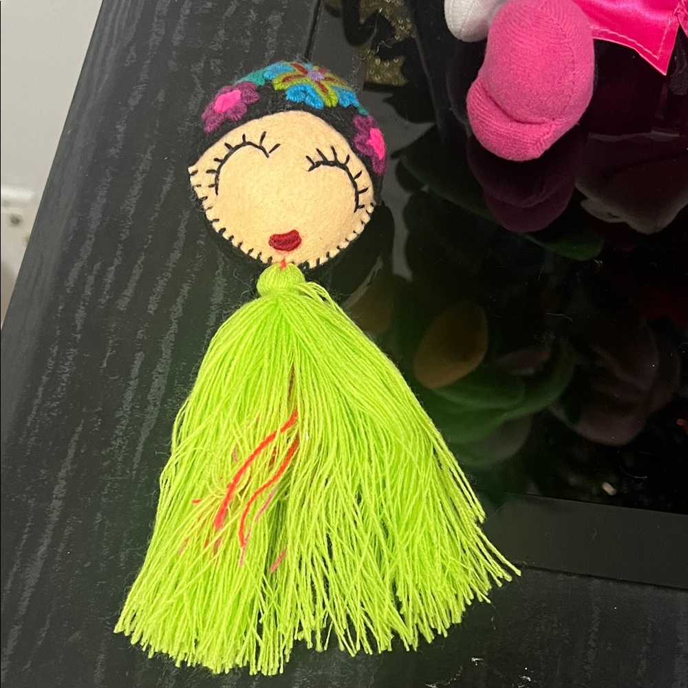 Colorful Tassel Keychain with Face Design